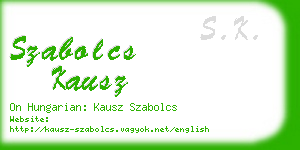 szabolcs kausz business card